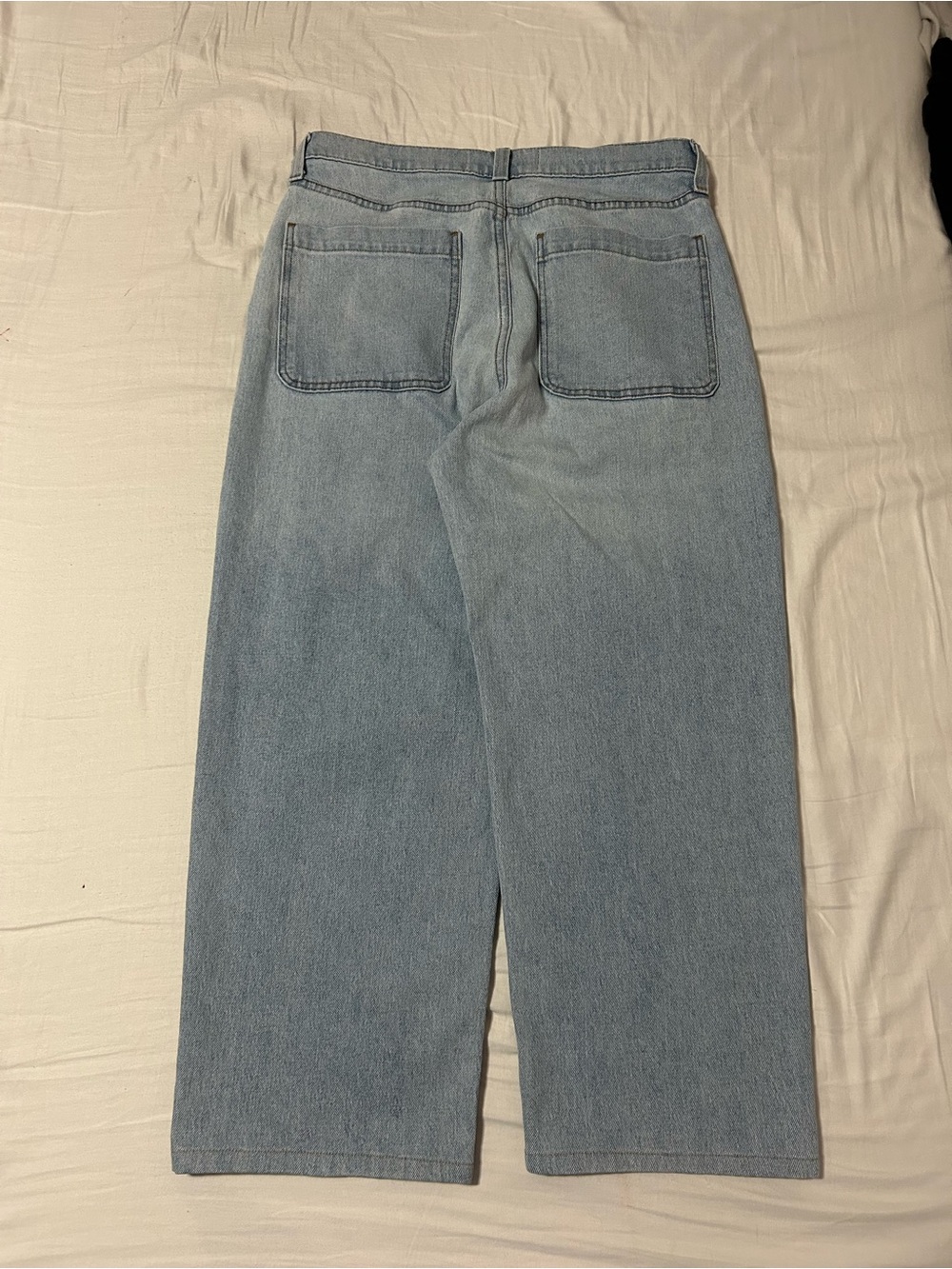 Hollister Light Blue Men's Baggy Straight-Leg Jeans